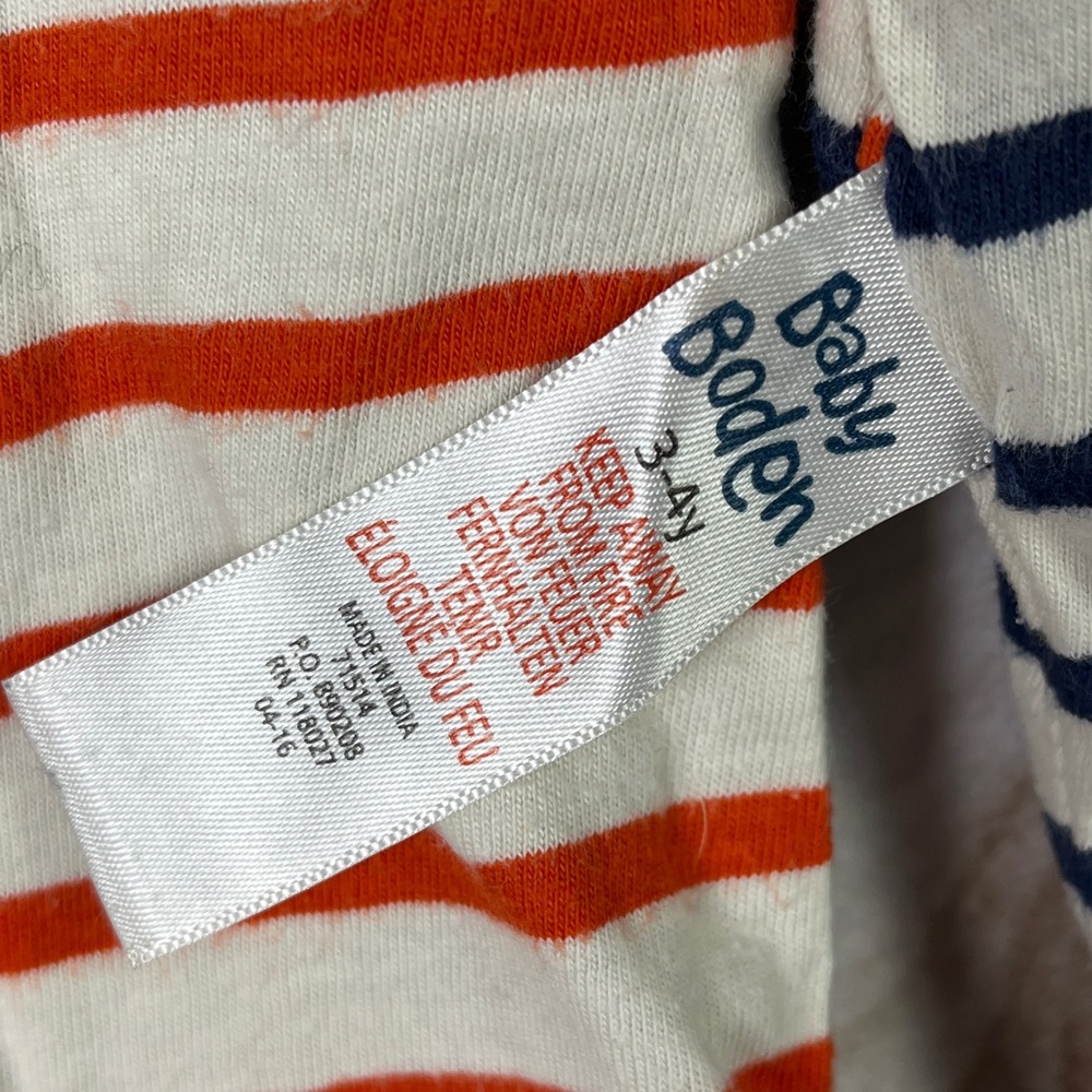 Baby Boden Tractor Print Long Sleeve Shirt Boys Reversible 3T Cotton Striped - Picture 6 of 6